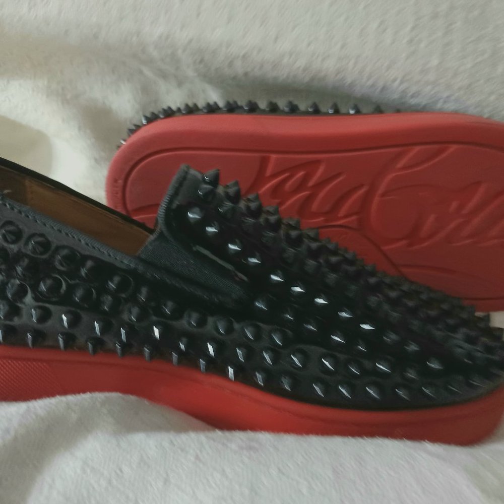Christian louboutin black spiked skater style shies